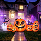Haunt & Co 7.9FT Halloween Inflatable Pumpkin Ghost with Lights, Halloween Blow Ups Outdoor Decoration for Home Party