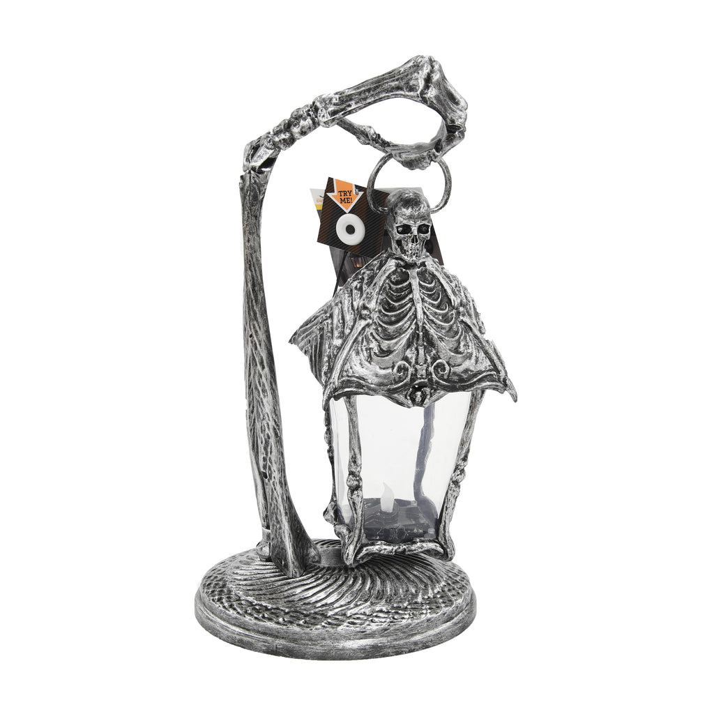 Haunt & Co Halloween Light Up Skeleton Lantern Tabletop or Hanging Wall Decoration