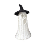 Haunt & Co White Ghost with Witch Hat, Ghost Ornaments Holiday Home Decor Halloween Tabletop Cute Ghost Figurines for Party Mantel Shelf Display Festive Celebrations