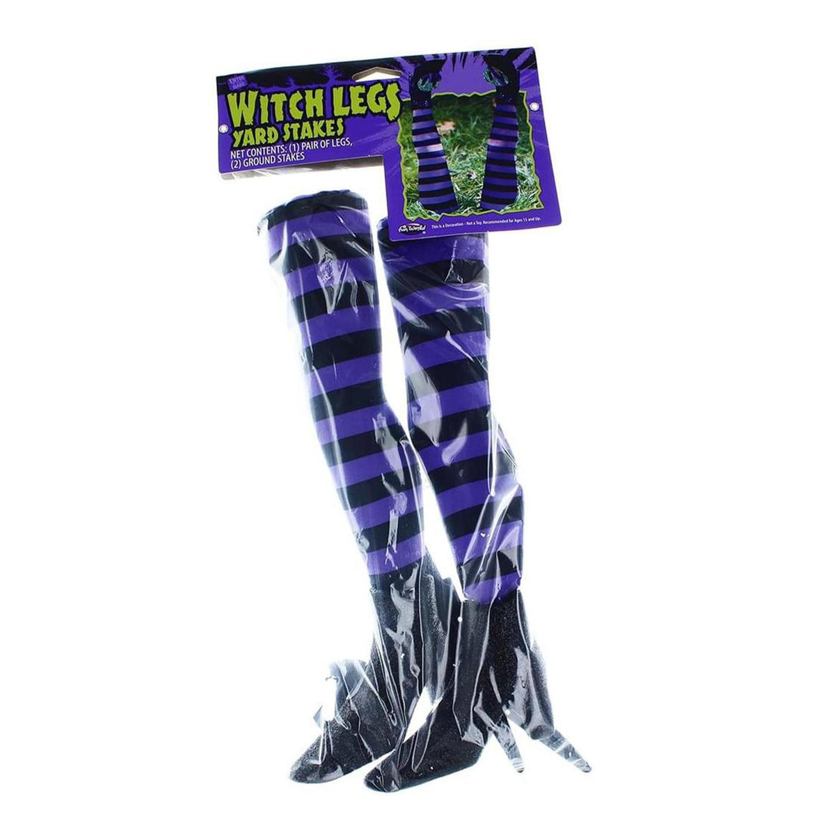 Haunt & Co Witch Legs Yard Stakes Purple/Black Halloween Décor