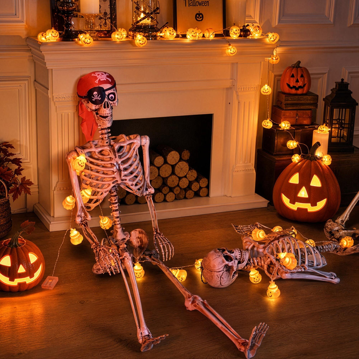 Haunt & Co Yescom Pirate Life Size Skeleton Poseable Full Size 5.6 Ft Haunted House 2026