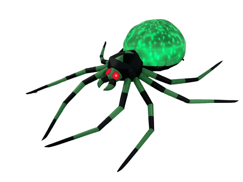 Haunt & Co 12FT Halloween Inflatable Giant Spider with Disco Lights, Outdoor Yard and Garden Decor