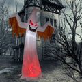 Haunt & Co 12FT Halloween Inflatables Ghost Outdoor w/ Scary Flames,4pcs LED Lights