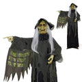 Haunt & Co 6FT Halloween Animatronic Witch Standing Outdoor w/ Red Eyes,Scary Sounds