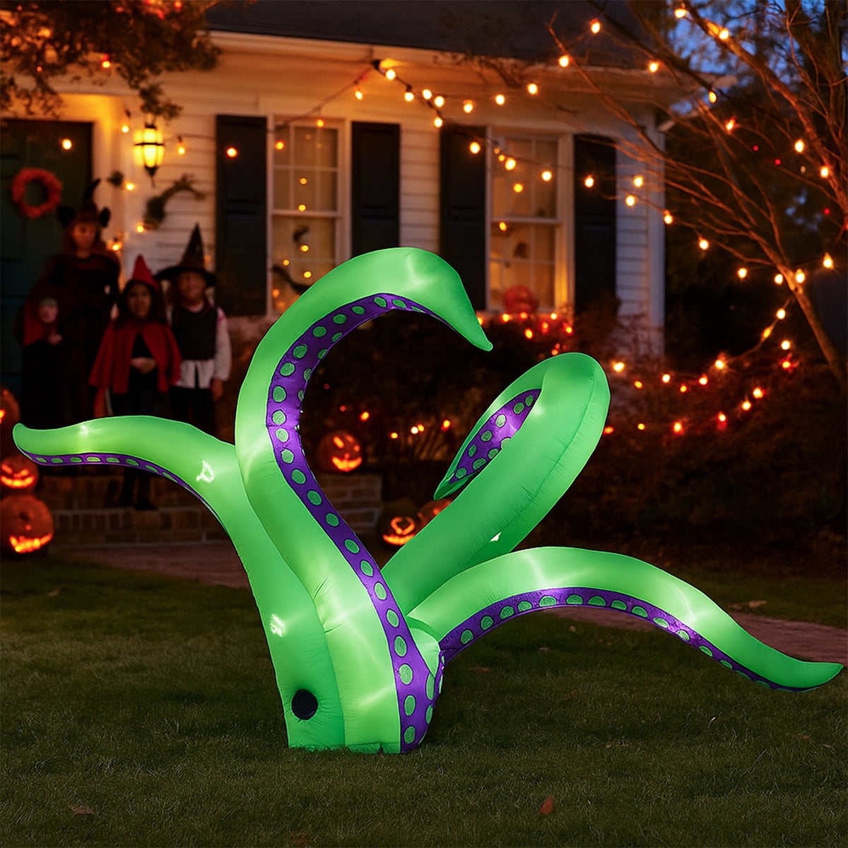 Haunt & Co 7 FT Halloween Inflatables Cape Octopus 2 Pack Giant Octopus Tentacles Outdoor