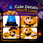 Haunt & Co 8.7ft Long Halloween Inflatable Pumpkin Decoration with Built-in LED Lights, Large Outdoor Blow-Up Yard Decor
