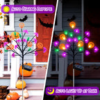 Haunt & Co 2 packs 40 LED Solar Halloween Lights, 2 Modes Halloween Bats Spiders Pumpkin Lights