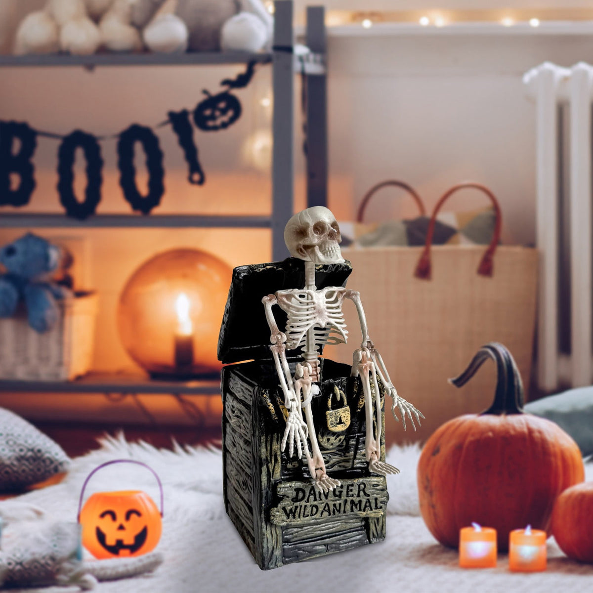 Haunt & Co SUYOLL Halloween Decorations Desktop Ornament For Party Decoration With Pumpkin Witch Skeleton Design Figurine Figurine
