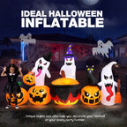 Haunt & Co 8.5FT Halloween Inflatables Pumpkin Ghost Family with Built-in LED Lights, Halloween Blow up Yard Decorations