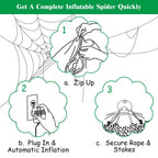 Haunt & Co Gymax 6FT Halloween Inflatable Blow-Up Spider w/ LED Lights Outdoor Yard Decoration