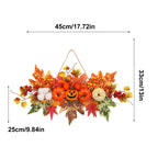Haunt & Co Gaecuw Halloween Hanging Ornament, Maple Leaf Pumpkin Wall Decor with Rope for Front Door Fall Display