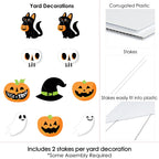 Haunt & Co Big Dot of Happiness Jack-O'-Lantern Halloween - Black Cat Ghost Skull & Witch Hat Lawn Decor - Outdoor Kids Halloween Party Yard Decorations - 10 Pc