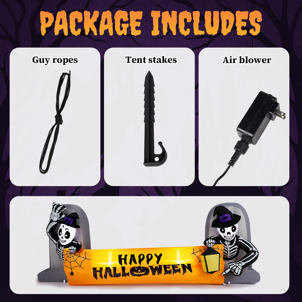 Haunt & Co 10' Halloween Inflatables Outdoor Halloween Tomb Decoration Banner Blow up Decor