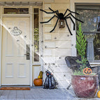 Haunt & Co Vafful Outdoor Yrad Spider Web 275'' and 59'' Giant Spider with 20 pcs Small Spider and 40g Stretch Cobwebs