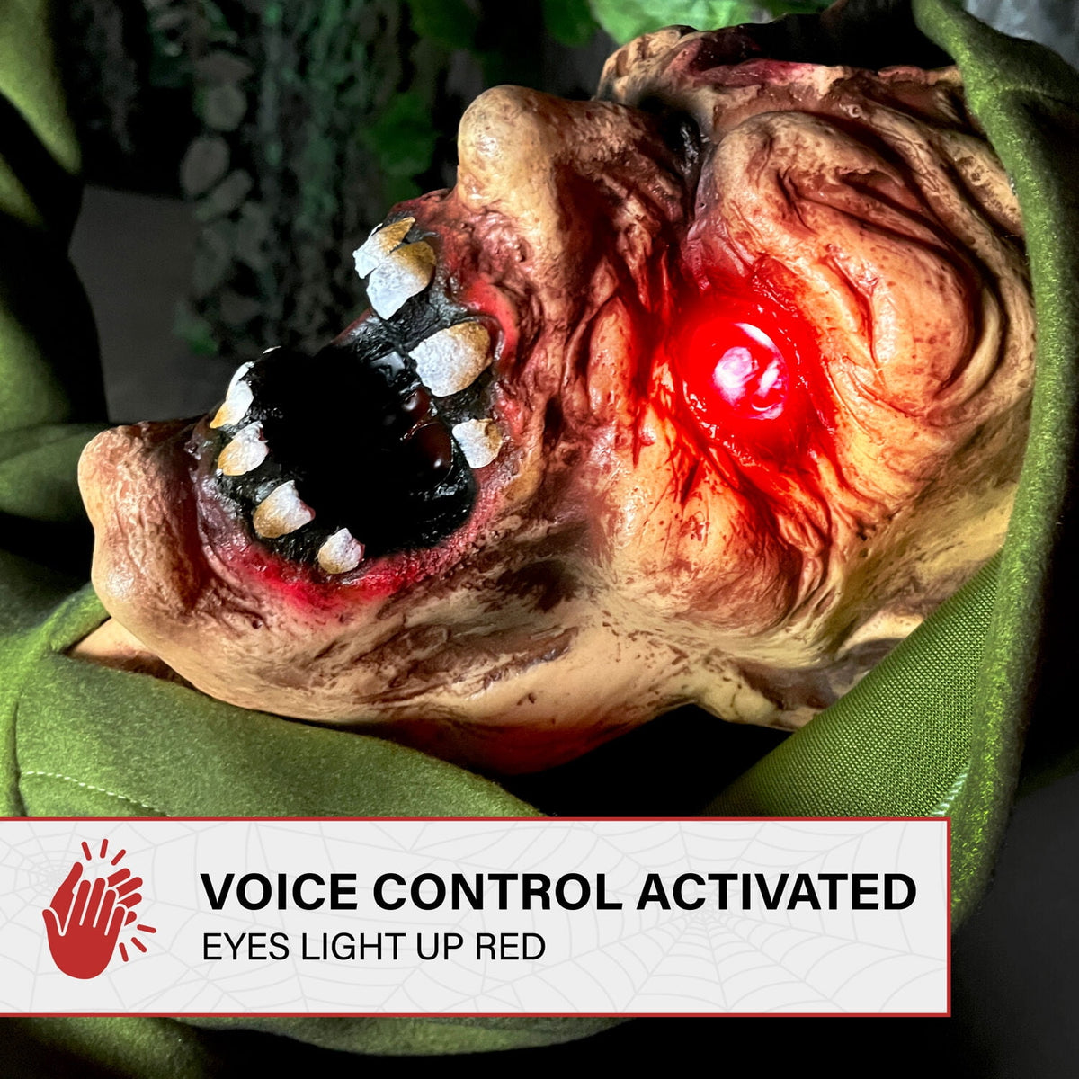 Haunt & Co 4.4 ft Voice-Sensor Impaled Zombie Halloween Animatronic