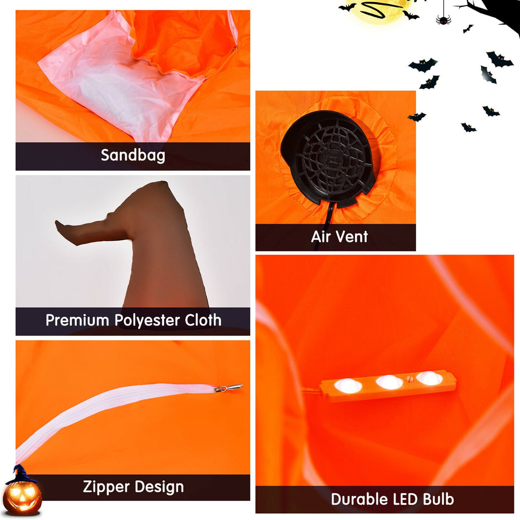 Haunt & Co Gymax 4ft Inflatable Pumpkin Blow Up w/ Built-in LED Light