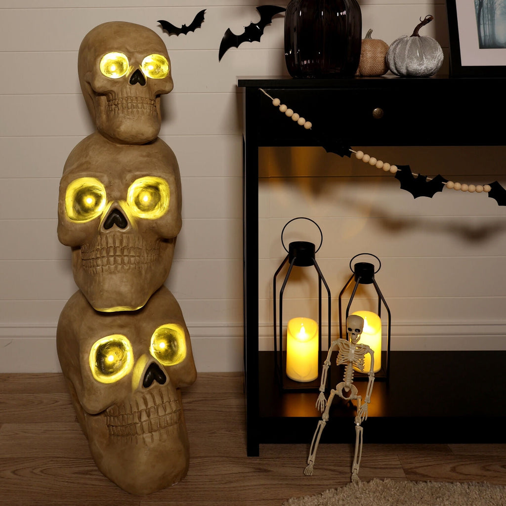 Haunt & Co 37" Skull Stack Statue with LED Eyes