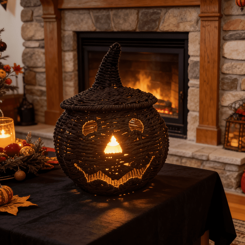 Haunt & Co Aximioll Halloween Spooky Seaweed Pumpkin Ornaments â?? Bold Shape with Eerie Shadows, Halloween Decorations for Holiday Parties & Trick or Treat Nights for Halloween Parties with spooky party setups