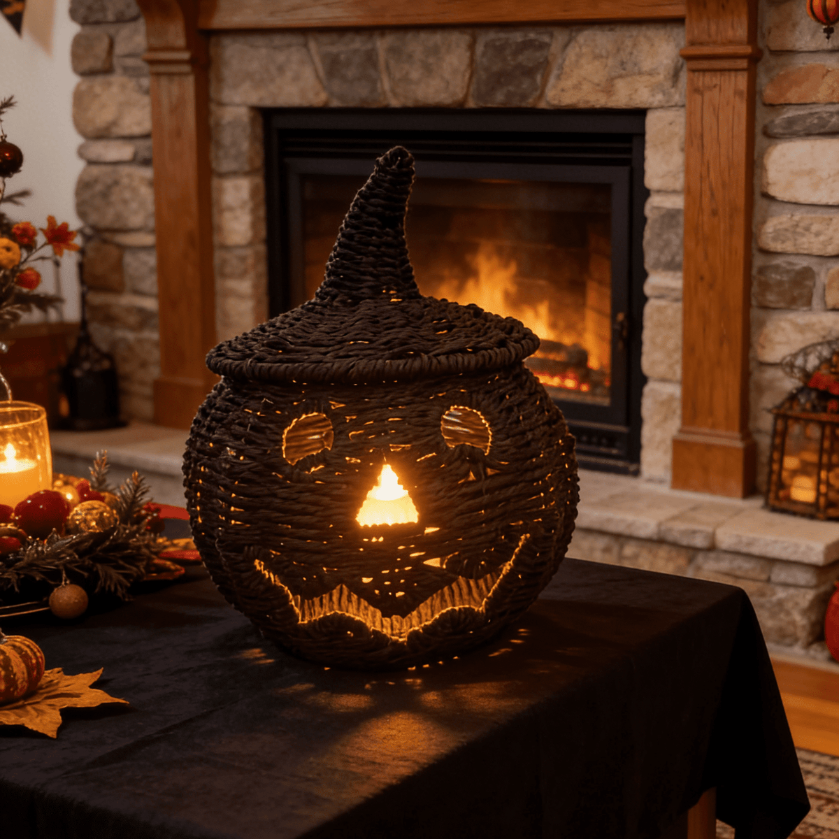 Haunt & Co Aximioll Halloween Spooky Seaweed Pumpkin Ornaments â?? Bold Shape with Eerie Shadows, Halloween Decorations for Holiday Parties & Trick or Treat Nights for Halloween Parties with spooky party setups