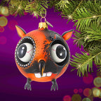 Haunt & Co Blu Bom Zombie Owl Glass Ornament Halloween Steampunk 2022118