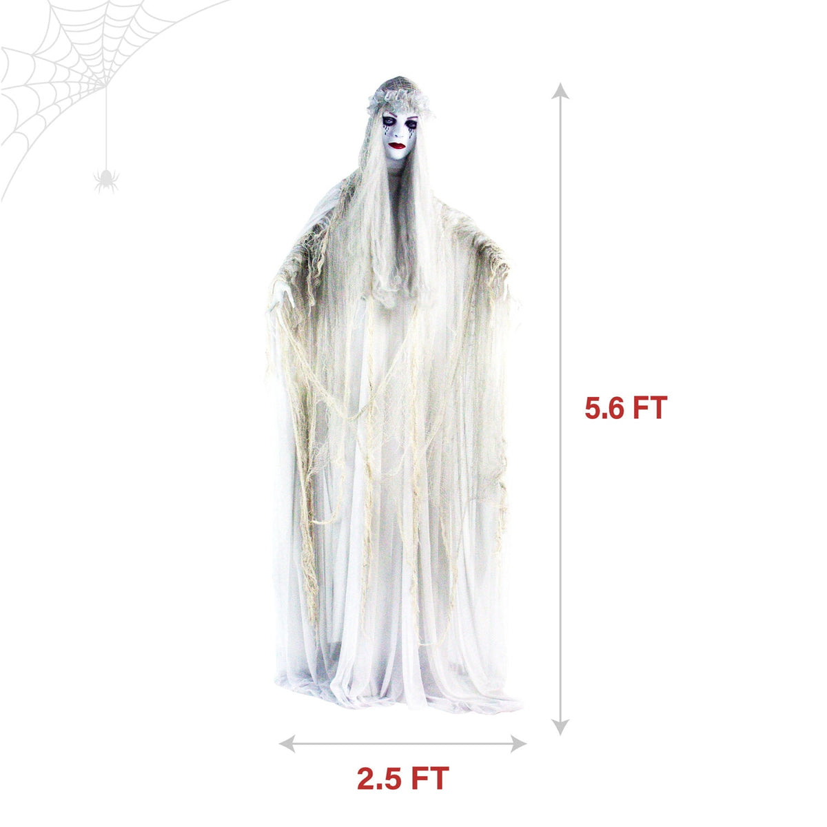Haunt & Co 6.5 Ft Life-Size Animatronic Bride Indoor/Outdoor , Multicolor