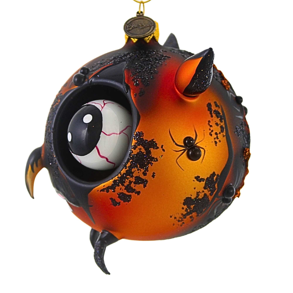 Haunt & Co Blu Bom Zombie Owl Glass Ornament Halloween Steampunk 2022118