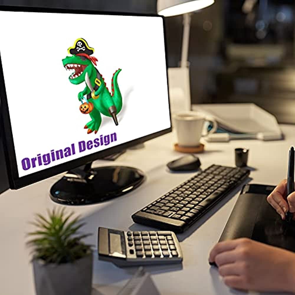 Haunt & Co 7FT Outdoor Halloween Dinosaur Inflatable, Halloween Inflatables Blow up Dinosaur, Green Pirate Dino Dinosaur Halloween Inflatable for Holiday/Party