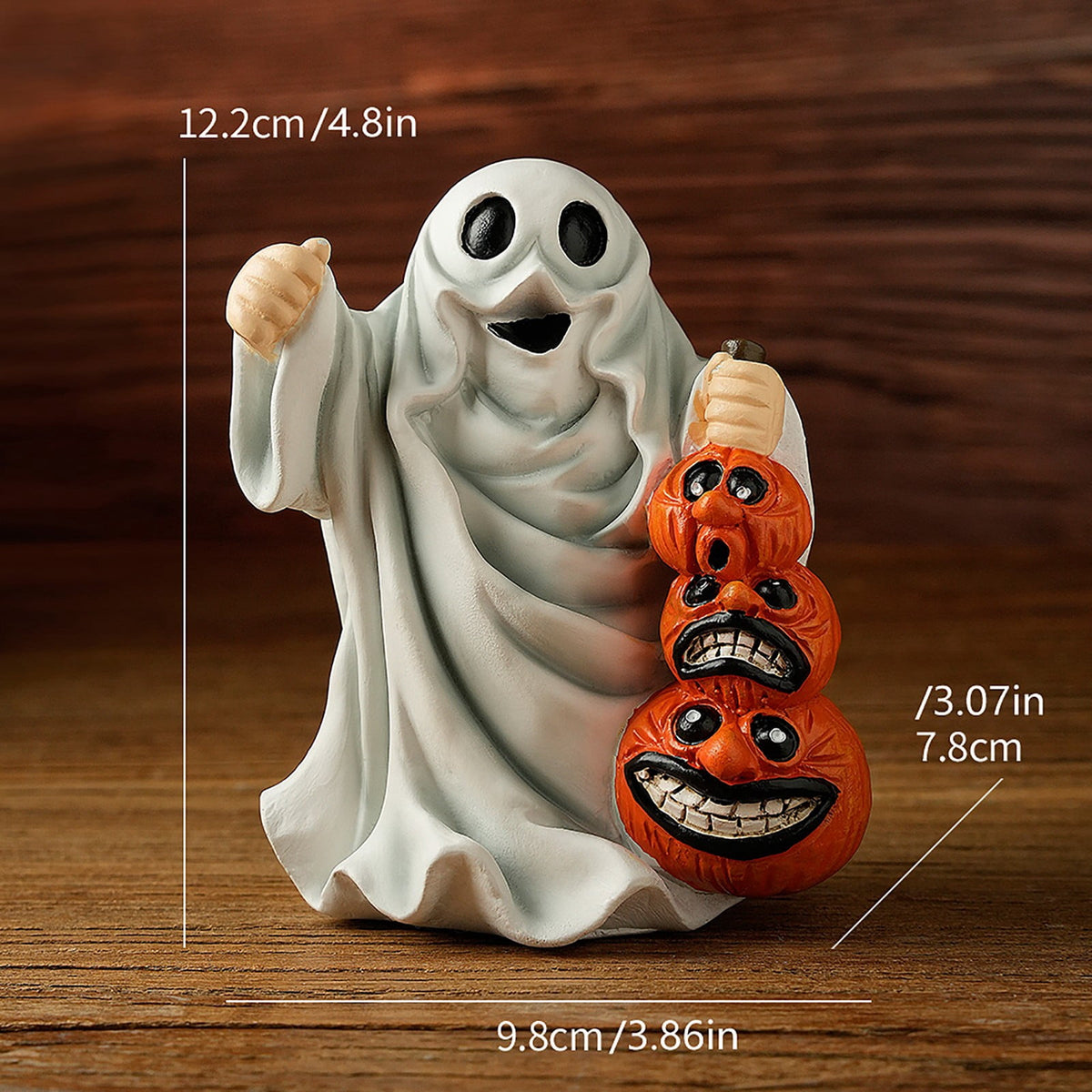 Haunt & Co Halloween Haunted Ghost Pumpkin Ornaments â?? Bold Silhouettes with Creepy Shadows, Halloween Decorations for Snack Tables, Dessert Stations & Halloween Party Setups â?? great for Halloween Parties