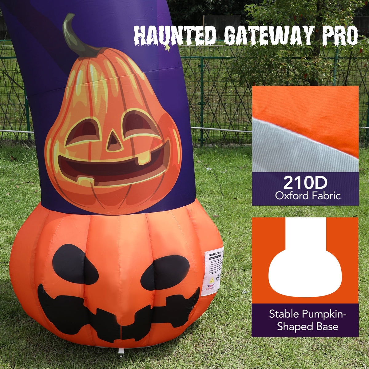 Haunt & Co Wellcomer 27ft Halloween Giant Inflatable Pumpkin Arch with Built-in Blower - Halloween Outdoor Decor