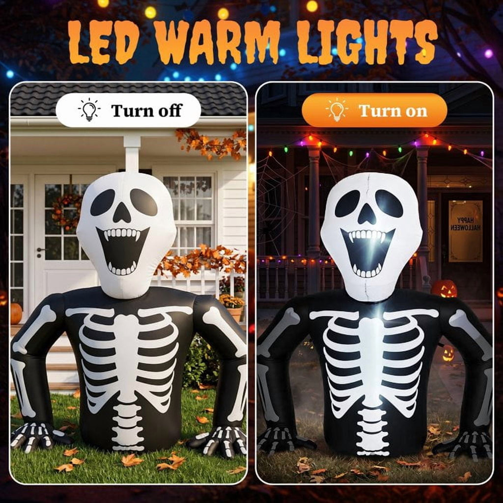 Haunt & Co 6' Halloween Inflatables Skeleton Outdoor Emerging Skeleton,Built-In LED