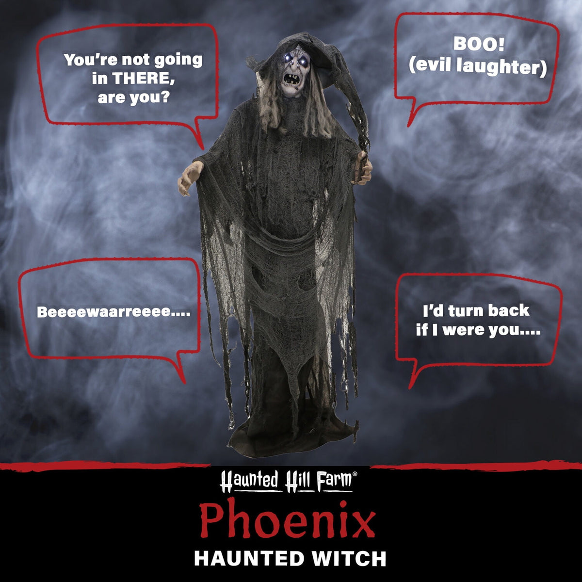 Haunt & Co 5.75 ft Animatronic Witch Indoor/Covered Outdoor