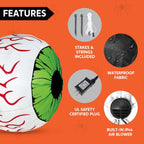 Haunt & Co 2 Pack Halloween Inflatable Eyes Decoration with Build-in LEDs,3 ft Blow Ups Green Eyes