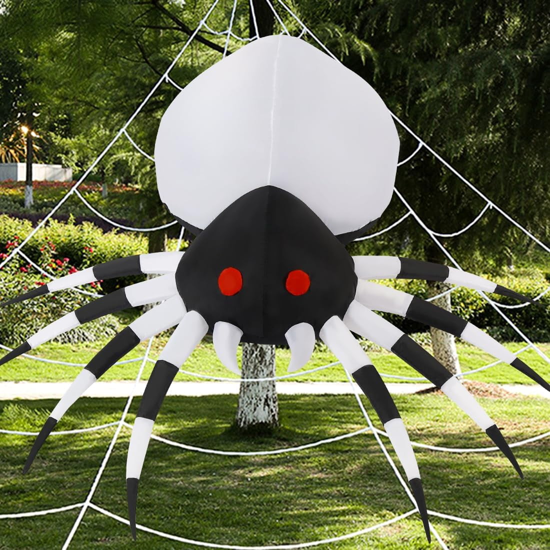 Haunt & Co Halloween Inflatable 6 FT Spider Inflatables Outdoor Decorations with Magic Light, Scary Inflatable Halloween Spider Blow Up Spider, Halloween Blow Up Decorations Outside Clearance for Holiday