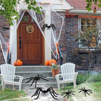 Haunt & Co 5 Pack Giant Spider ,Scary Spider Outdoor Party Decorations Props ,Black