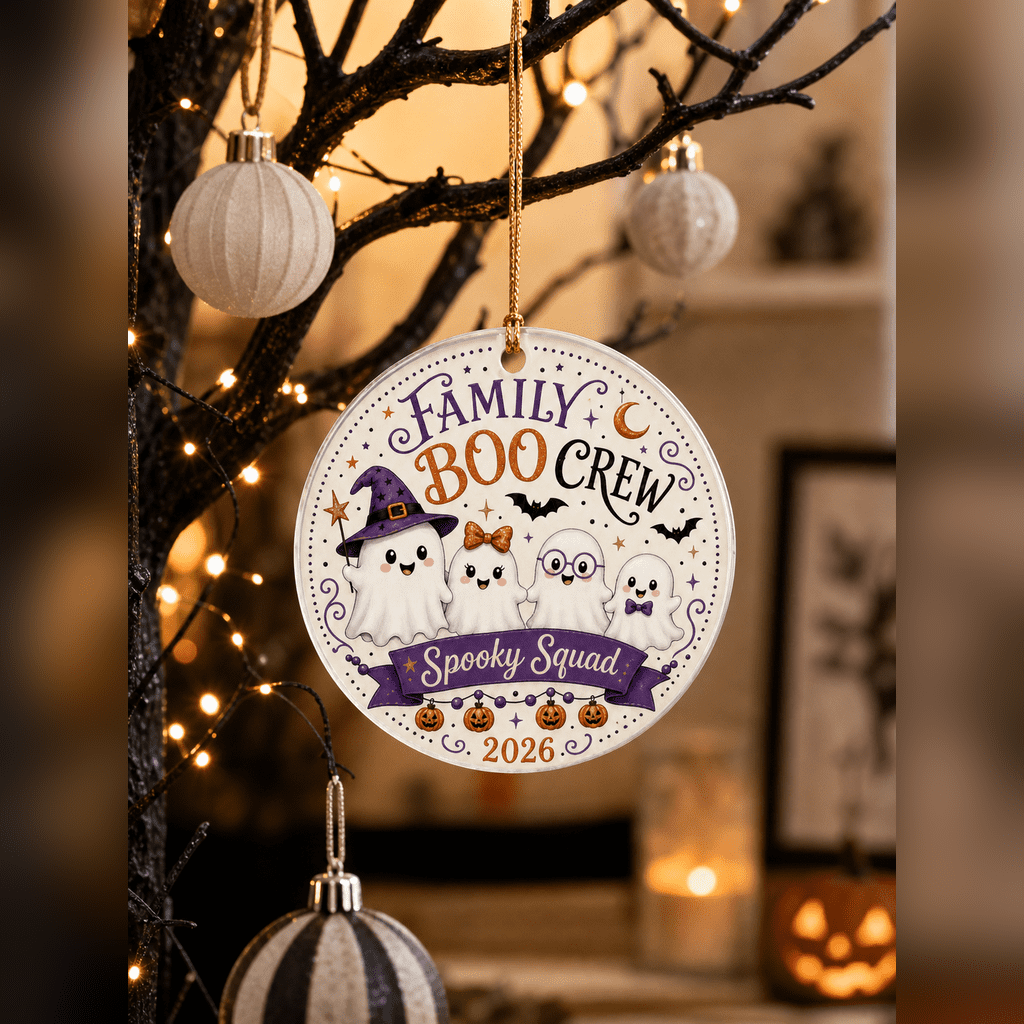 Haunt & Co Boo Crew Ghost Family Acrylic Halloween Hanging Ornament