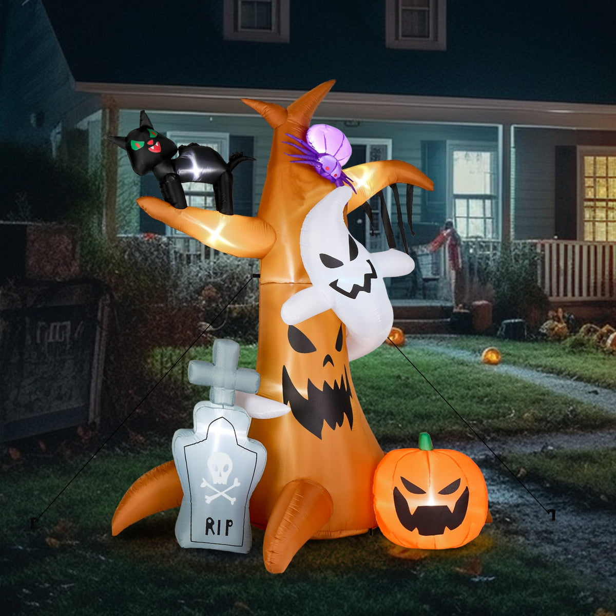 Haunt & Co OverPatio 7.8' Halloween Inflatables Outdoor with 9pcs LED Lights