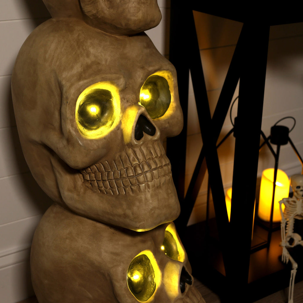 Haunt & Co 37" Skull Stack Statue with LED Eyes