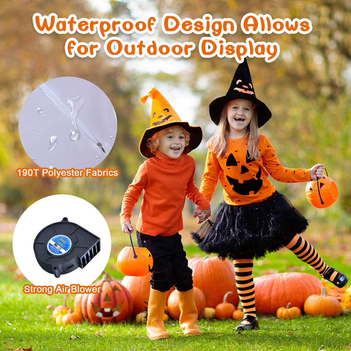 Haunt & Co Costway 2 Pack 3 FT Halloween Inflatable Eyeballs w/ Air Blower & Red LED Lights