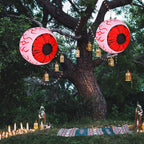 Haunt & Co Costway 2 Pack 3 FT Halloween Inflatable Eyeballs w/ Air Blower & Red LED Lights