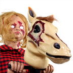Haunt & Co 3.2 ft Voice & Sound-Sensor Rocking Horse Girl Halloween Animatronic