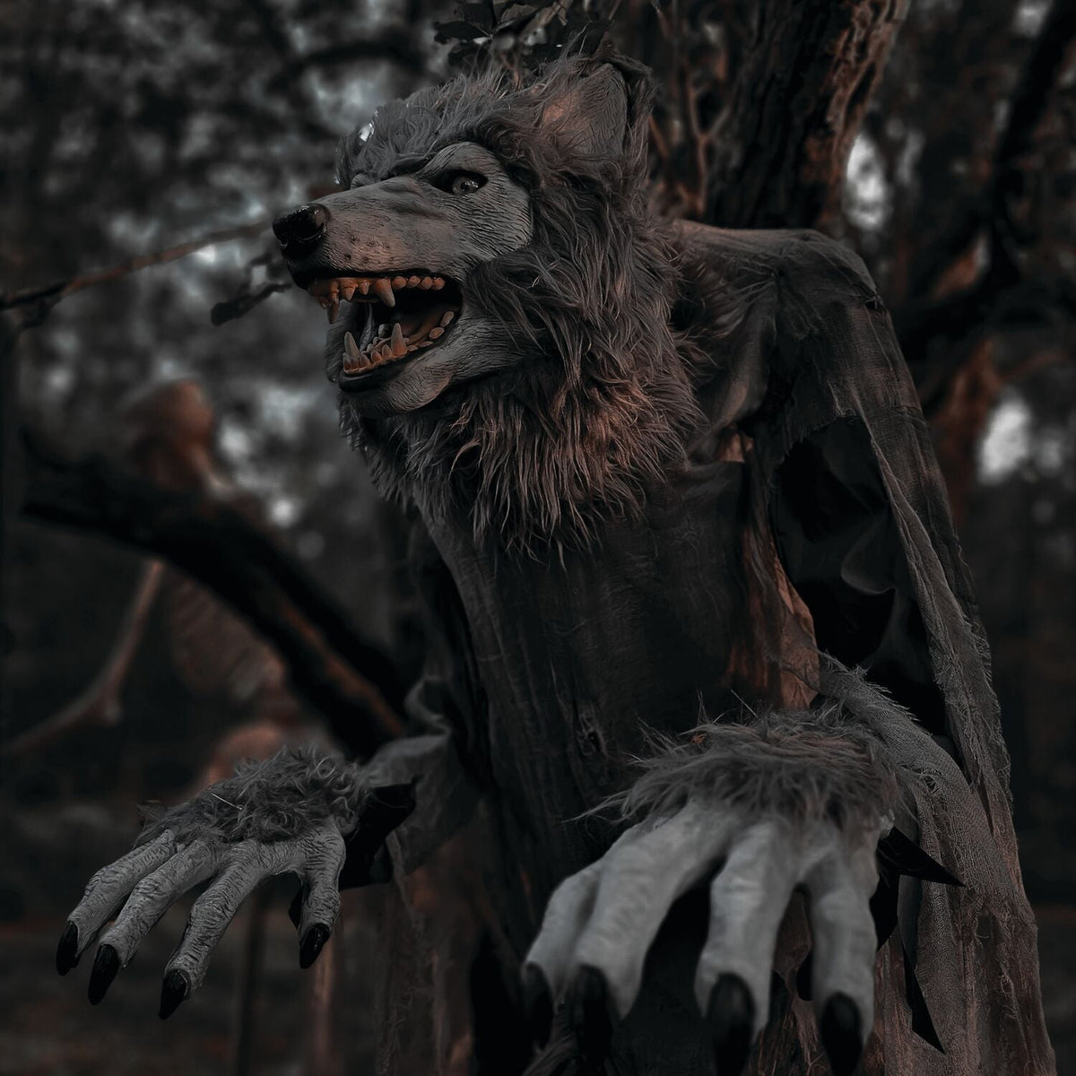 Haunt & Co 7 ft Tall Motion-Activated Towering Werewolf, Premium Halloween Animatronic, Plug-In