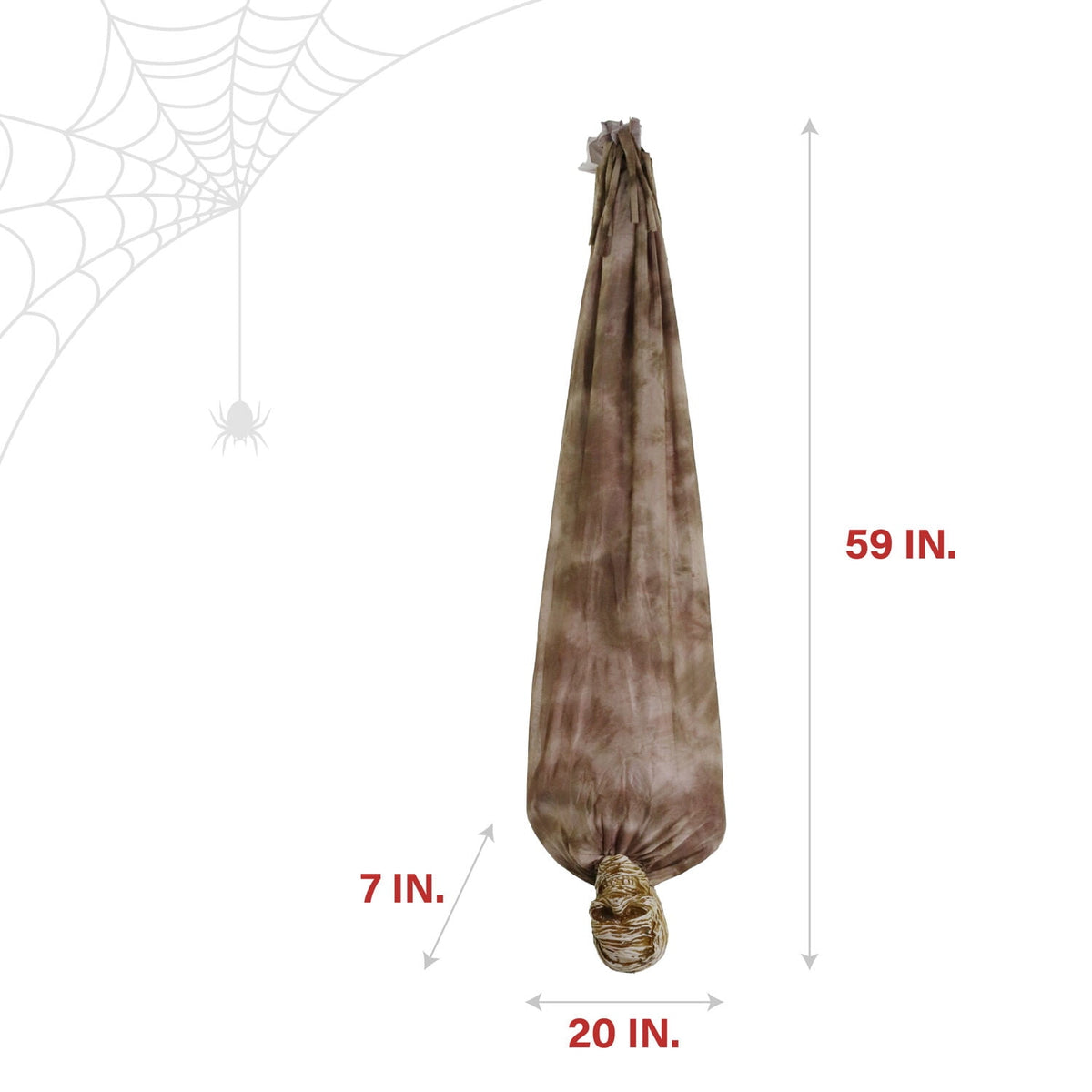 Haunt & Co 5 ft Animatronic Upside-Down Shaking Mummy with Sounds and Light-Up Eyes for Scary