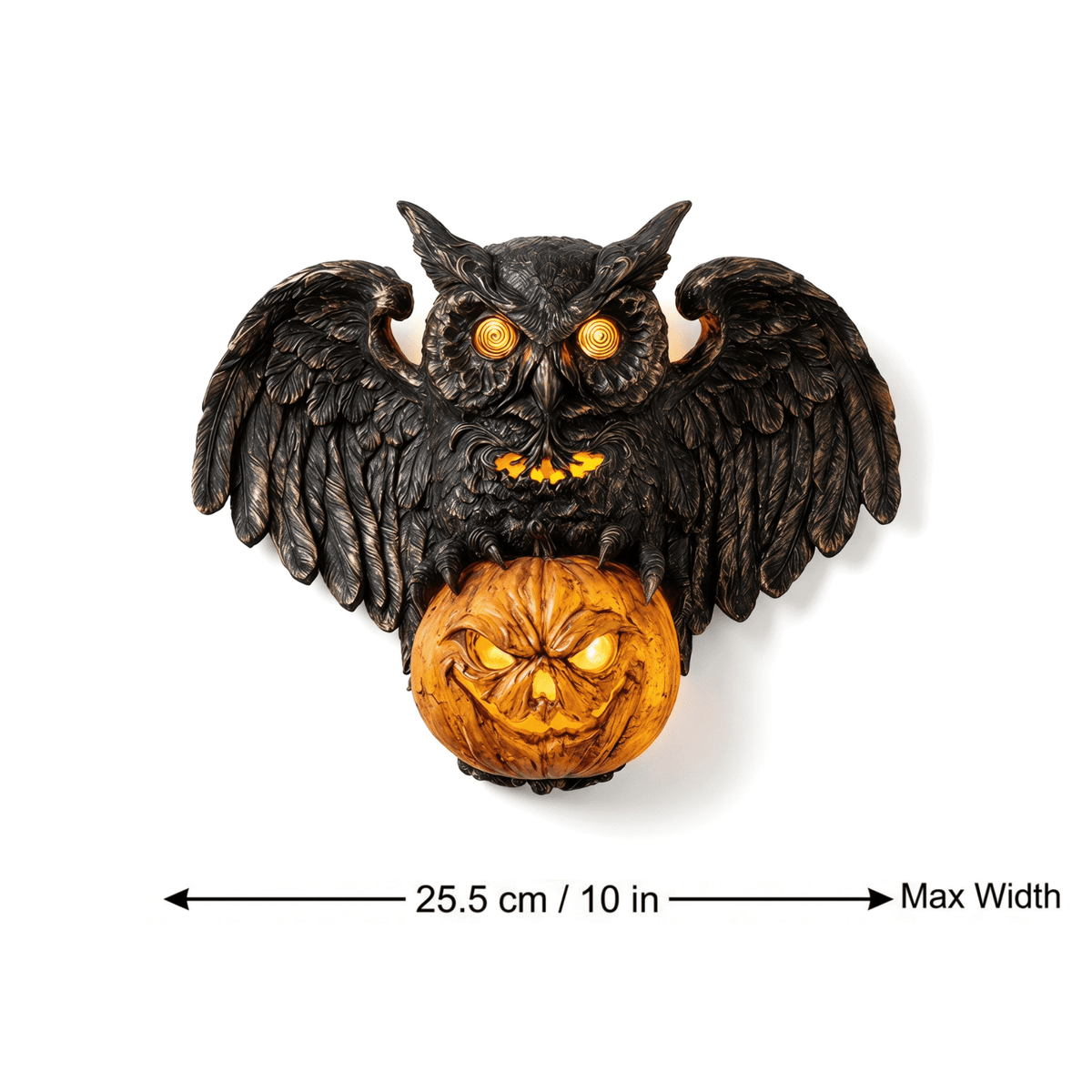 Haunt & Co Glowing Eyes & Pumpkin Face Resin Wall Decor, Halloween Decorations Indoor Dark Style Halloween Decor, Wall Mount Design Home Decor & Wall Decor for Living Room Halloween Ornament