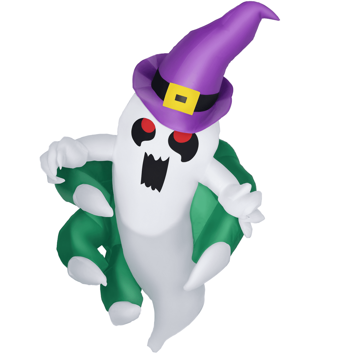 Haunt & Co Outsunny 3.9ft Inflatable Halloween Window Sticker Ghost, with LED Lights