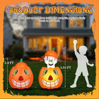 Haunt & Co 2.8FT Halloween Inflatable Animated Pumpkin Ghost, 2 White LED Lights, Weather-Resistant Polyester, for Small Spaces/Accent Decor