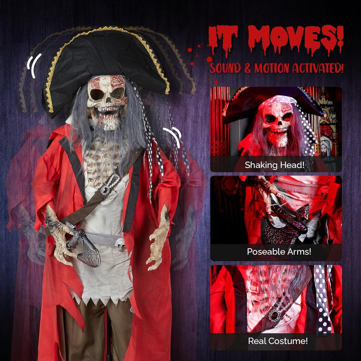 Haunt & Co VINGLI 6.3FT Animatronics Outdoor Decorations with Voice Control