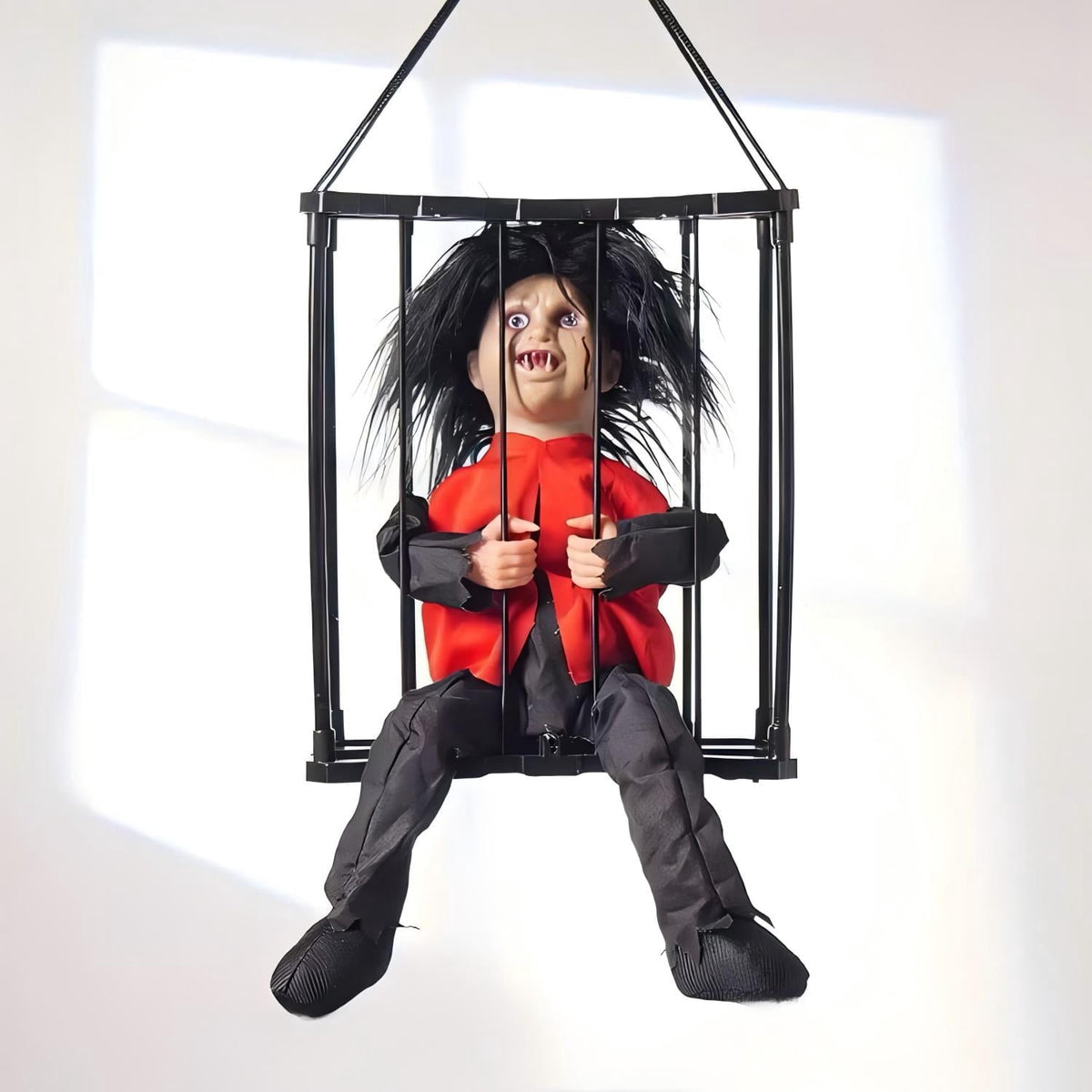 Haunt & Co Halloween Animated Decorations, Prop Scary Haunted Doll Horror with Red Lighting Eyes Spooky Sounds & Motion Sensor for Home Indoor Outdoor