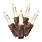 Haunt & Co Vickerman 50 Warm White Italian LED Single Mold light on Brown Wire, 25' Christmas Light Strand