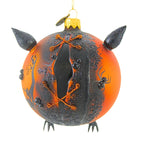 Haunt & Co Blu Bom Zombie Owl Glass Ornament Halloween Steampunk 2022118