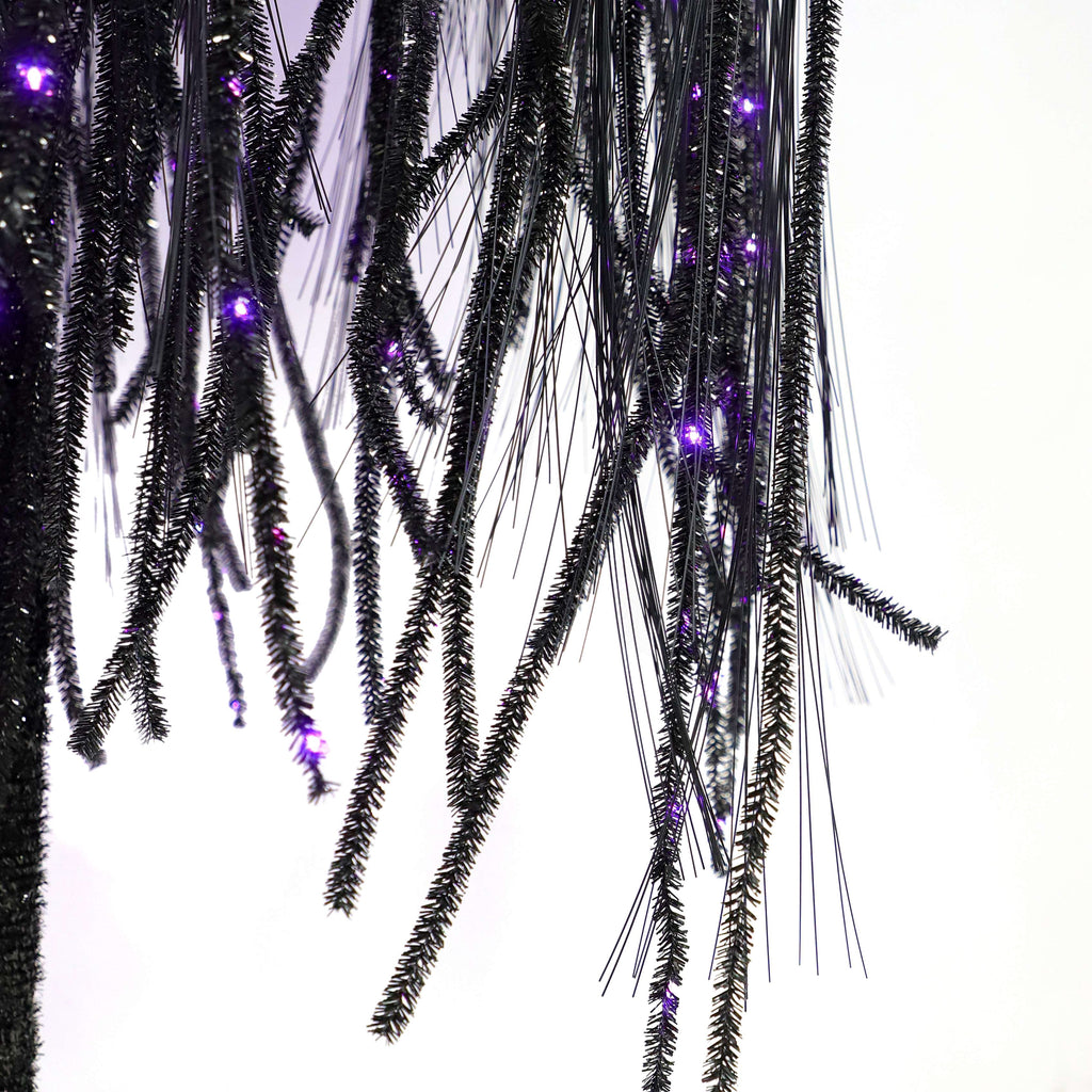 Haunt & Co 6 ft Black Willow Tree with Orange and Purple LED Lights